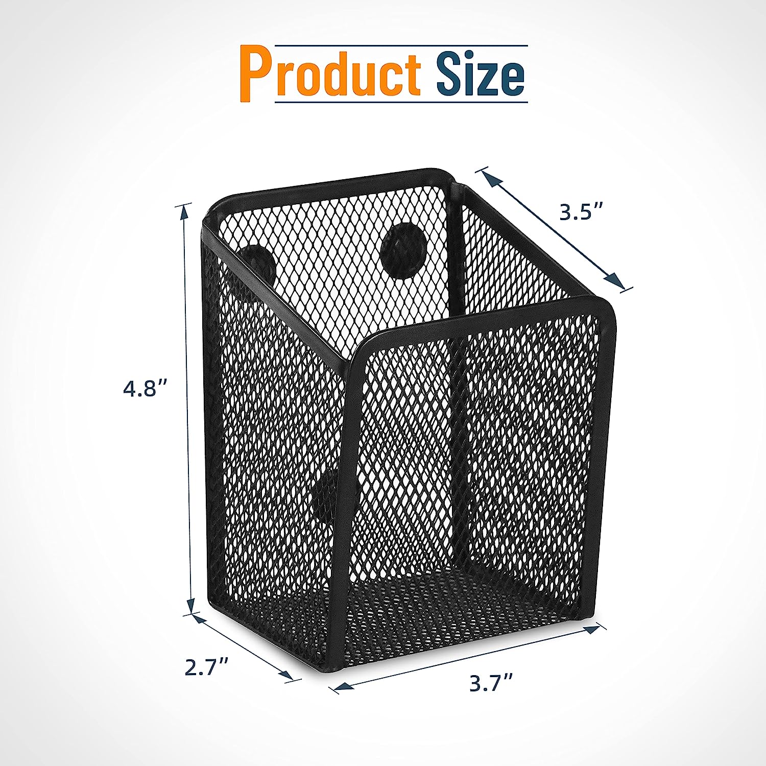 DALTACK Magnetic Pencil Holder Magnetic Shelf for the Whiteboard 3-Grid Mesh Magnetic Pen Holder for Refrigerator Magnetic Organizer Locker Accessories Organizer for Home, School and Office, Black - Image 3